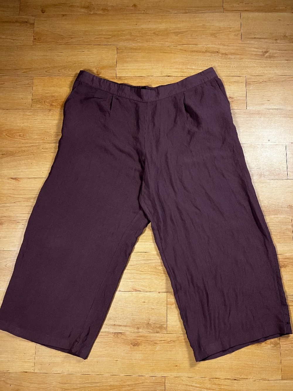 NWOT A New Day 3X Chocolate Brown Wide Leg Pull On Pants Textured Rayon